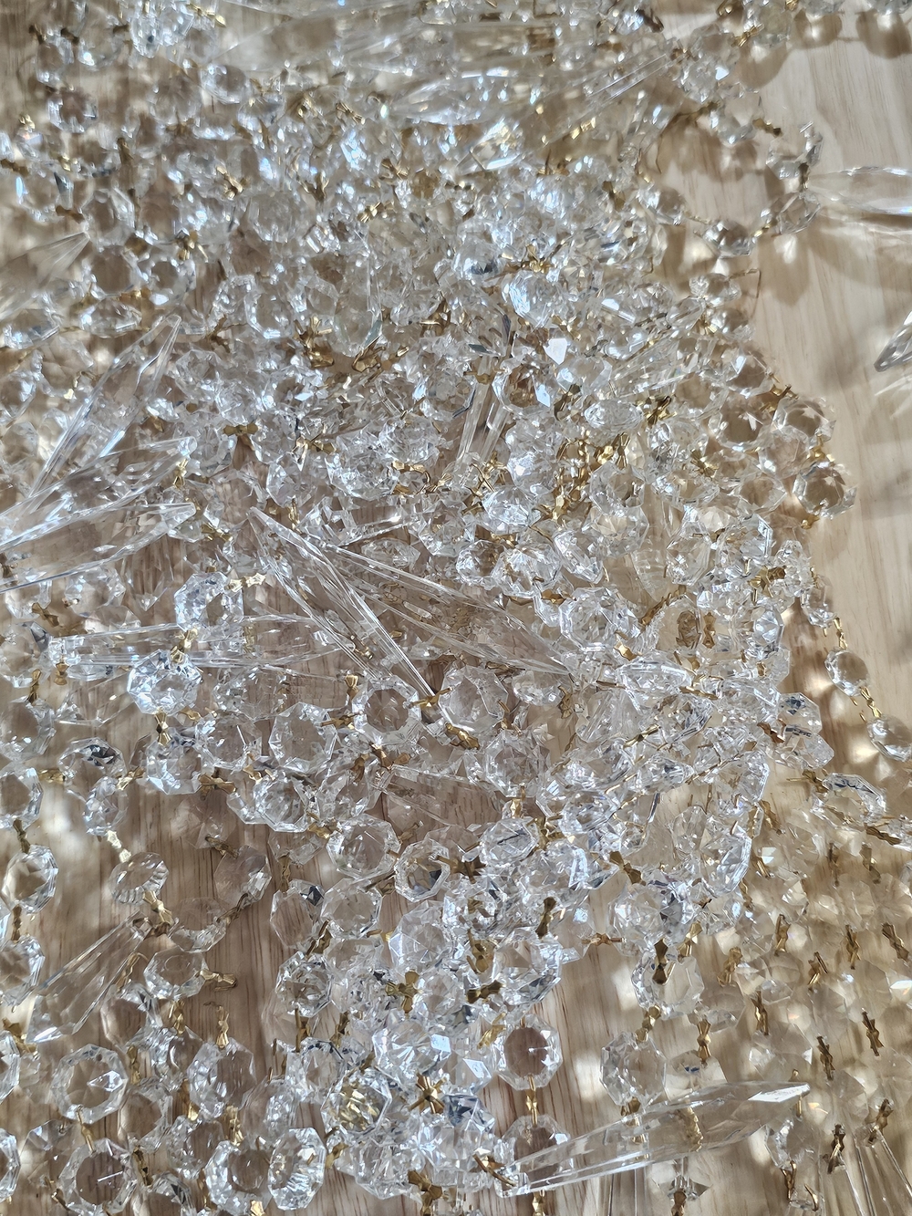 Clear Crystal Chandelier Crystals with Gold Accents